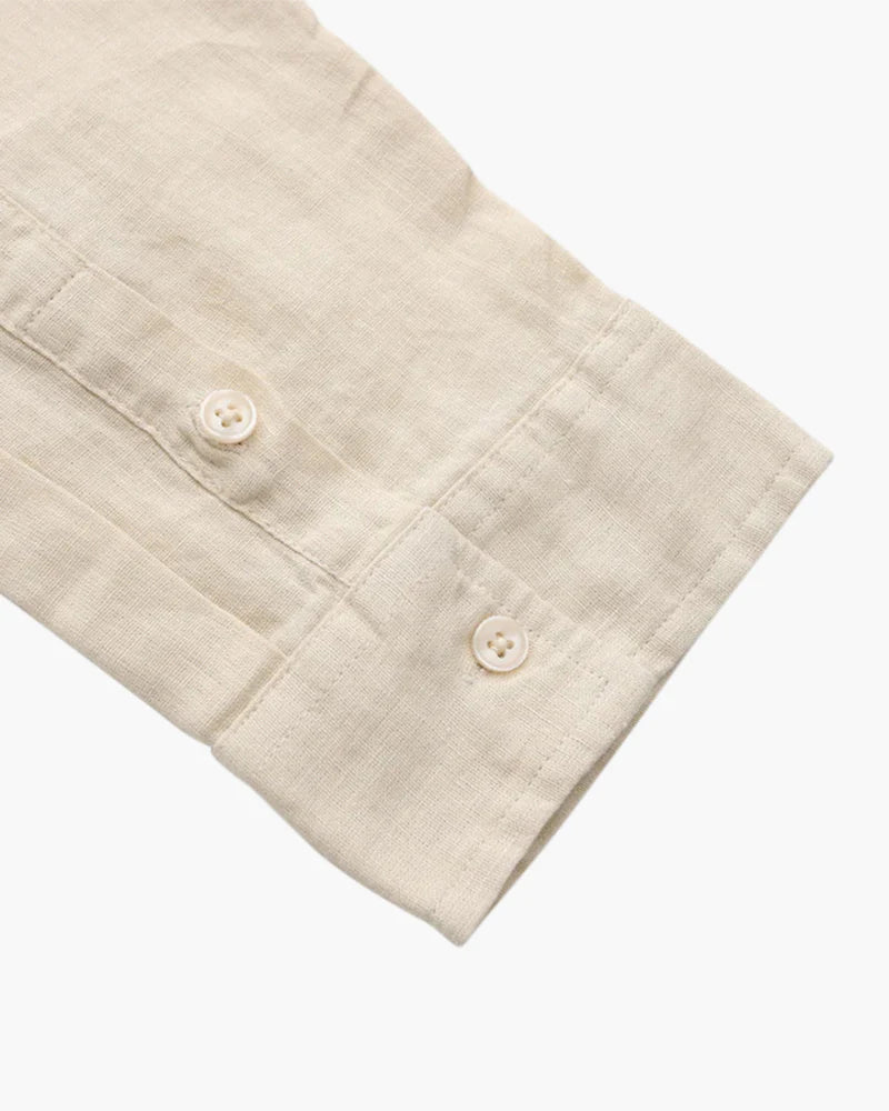 Long Sleeve Linen Polo